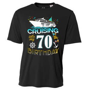 Cruising Into My 70 Year Old Birthday Crew 70th Cruise Bday Cooling Performance Crew T-Shirt