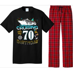 Cruising Into My 70 Year Old Birthday Crew 70th Cruise Bday Pajama Set