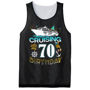 Cruising Into My 70 Year Old Birthday Crew 70th Cruise Bday Mesh Reversible Basketball Jersey Tank