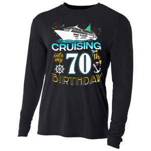 Cruising Into My 70 Year Old Birthday Crew 70th Cruise Bday Cooling Performance Long Sleeve Crew