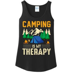 Camping Is My Therapy Funny Camping Ladies Essential Tank