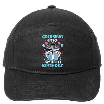 Cruising Into My 80th Birthday 80 Year Old Cruise Birthday 7-Panel Snapback Hat