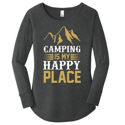 Camping Is My Happy Place Women's Perfect Tri Tunic Long Sleeve Shirt