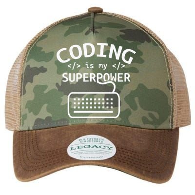 Coding Is My Superpower Coder Code Software Programmer Legacy Tie Dye Trucker Hat