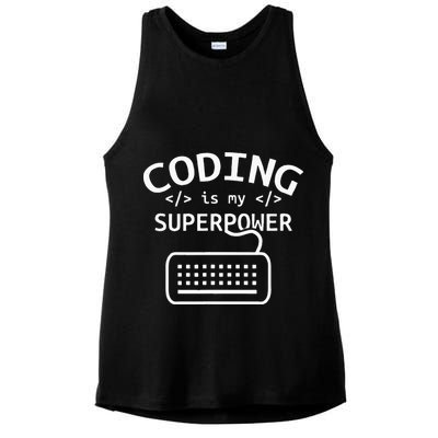 Coding Is My Superpower Coder Code Software Programmer Ladies PosiCharge Tri-Blend Wicking Tank