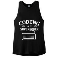 Coding Is My Superpower Coder Code Software Programmer Ladies PosiCharge Tri-Blend Wicking Tank