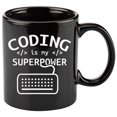 Coding Is My Superpower Coder Code Software Programmer 11oz C Handle Ceramic Mug