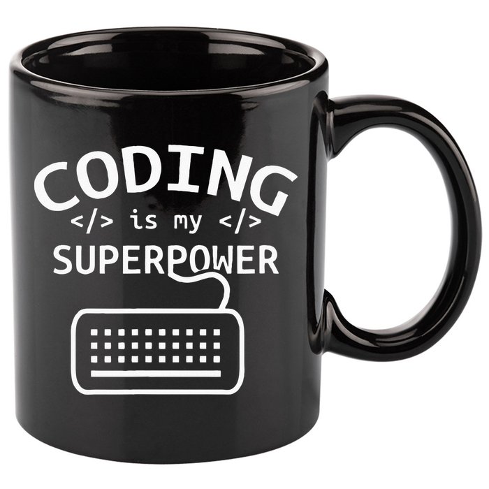 Coding Is My Superpower Coder Code Software Programmer 11oz C Handle Ceramic Mug