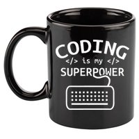 Coding Is My Superpower Coder Code Software Programmer 11oz C Handle Ceramic Mug