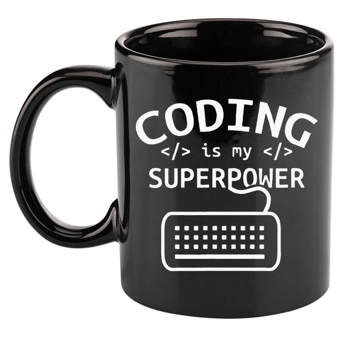 Coding Is My Superpower Coder Code Software Programmer 11oz C Handle Ceramic Mug