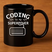 Coding Is My Superpower Coder Code Software Programmer 11oz C Handle Ceramic Mug