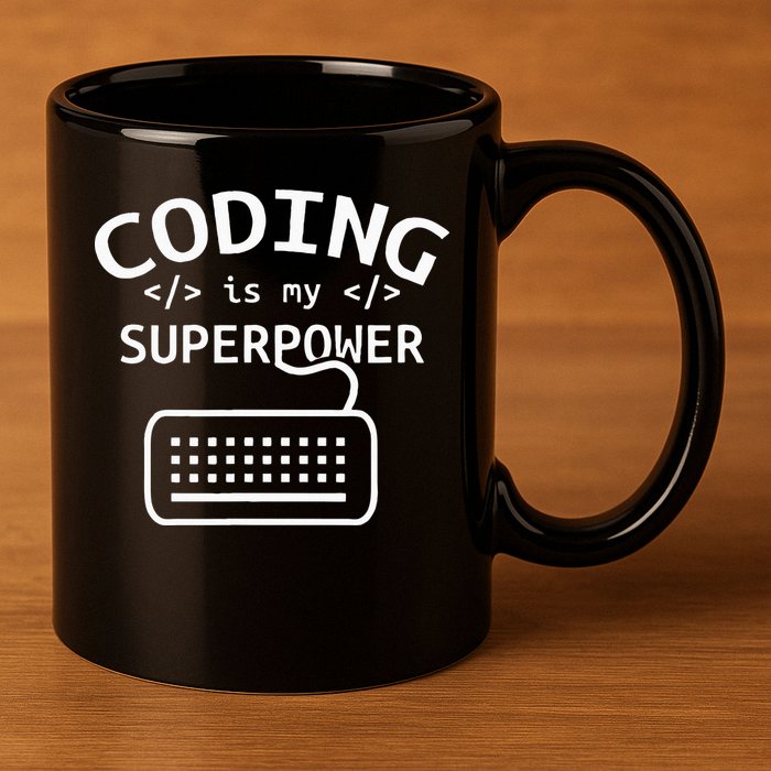 Coding Is My Superpower Coder Code Software Programmer 11oz C Handle Ceramic Mug