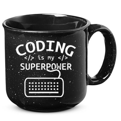 Coding Is My Superpower Coder Code Software Programmer 15oz Campfire Ceramic Mug