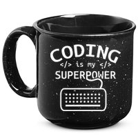 Coding Is My Superpower Coder Code Software Programmer 15oz Campfire Ceramic Mug