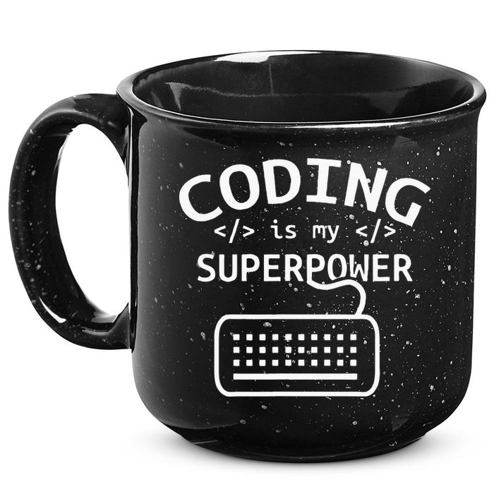 Coding Is My Superpower Coder Code Software Programmer 15oz Campfire Ceramic Mug