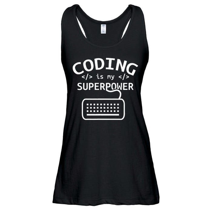 Coding Is My Superpower Coder Code Software Programmer Ladies Essential Flowy Tank