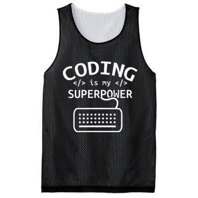 Coding Is My Superpower Coder Code Software Programmer Mesh Reversible Basketball Jersey Tank