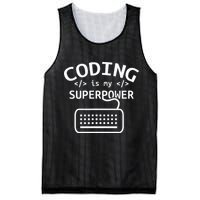 Coding Is My Superpower Coder Code Software Programmer Mesh Reversible Basketball Jersey Tank
