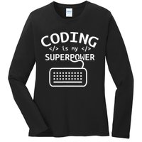 Coding Is My Superpower Coder Code Software Programmer Ladies Long Sleeve Shirt