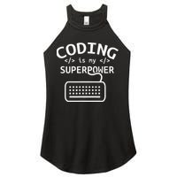 Coding Is My Superpower Coder Code Software Programmer Women's Perfect Tri Rocker Tank
