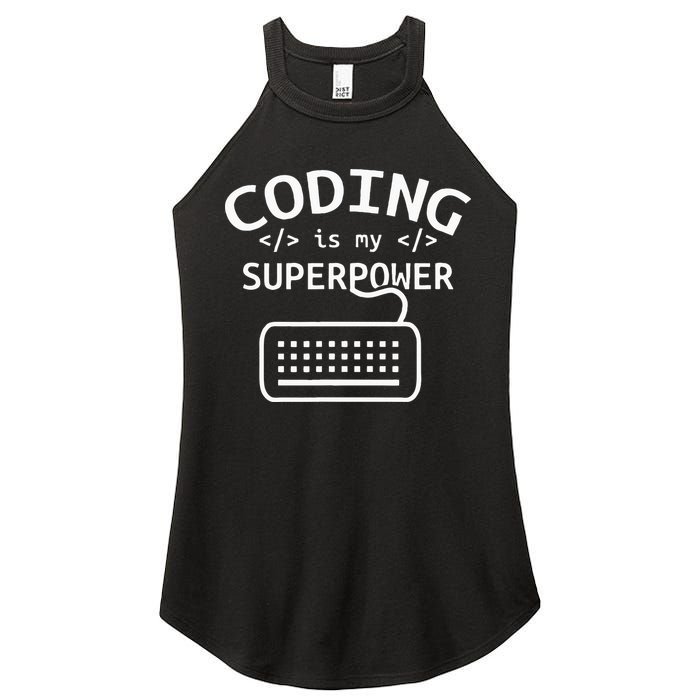 Coding Is My Superpower Coder Code Software Programmer Women's Perfect Tri Rocker Tank