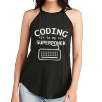 Coding Is My Superpower Coder Code Software Programmer Women's Perfect Tri Rocker Tank
