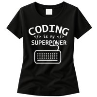 Coding Is My Superpower Coder Code Software Programmer Womens T-Shirt