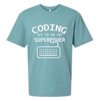 Coding Is My Superpower Coder Code Software Programmer Sueded Cloud Jersey T-Shirt