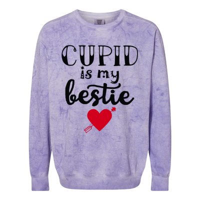 Cupid Is My Bestie Unisex Gift Colorblast Crewneck Sweatshirt