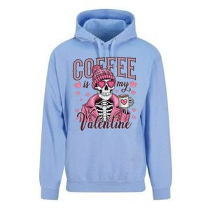 Coffee Is My Valentine Skeleton Mama Unisex Surf Hoodie