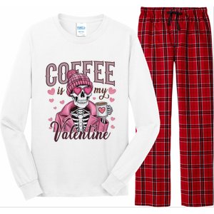 Coffee Is My Valentine Skeleton Mama Long Sleeve Pajama Set