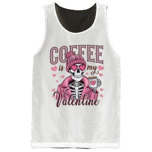 Coffee Is My Valentine Skeleton Mama Mesh Reversible Basketball Jersey Tank