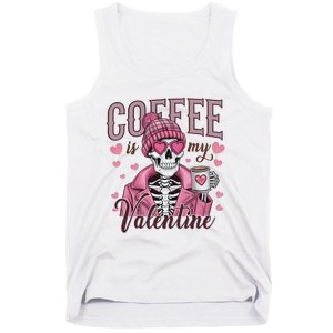 Coffee Is My Valentine Skeleton Mama Tank Top