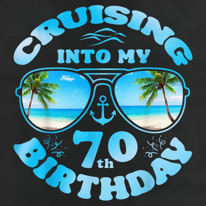 Cruising Into My 70th Birthday-Matching 70th Birthday Cruise Adult Drive Performance Visor