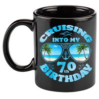 Cruising Into My 70th Birthday-Matching 70th Birthday Cruise 11oz C Handle Ceramic Mug