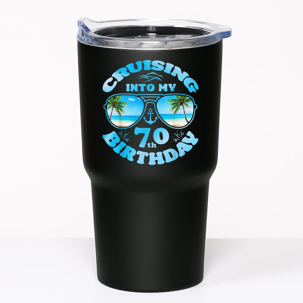 Cruising Into My 70th Birthday-Matching 70th Birthday Cruise Tumbler