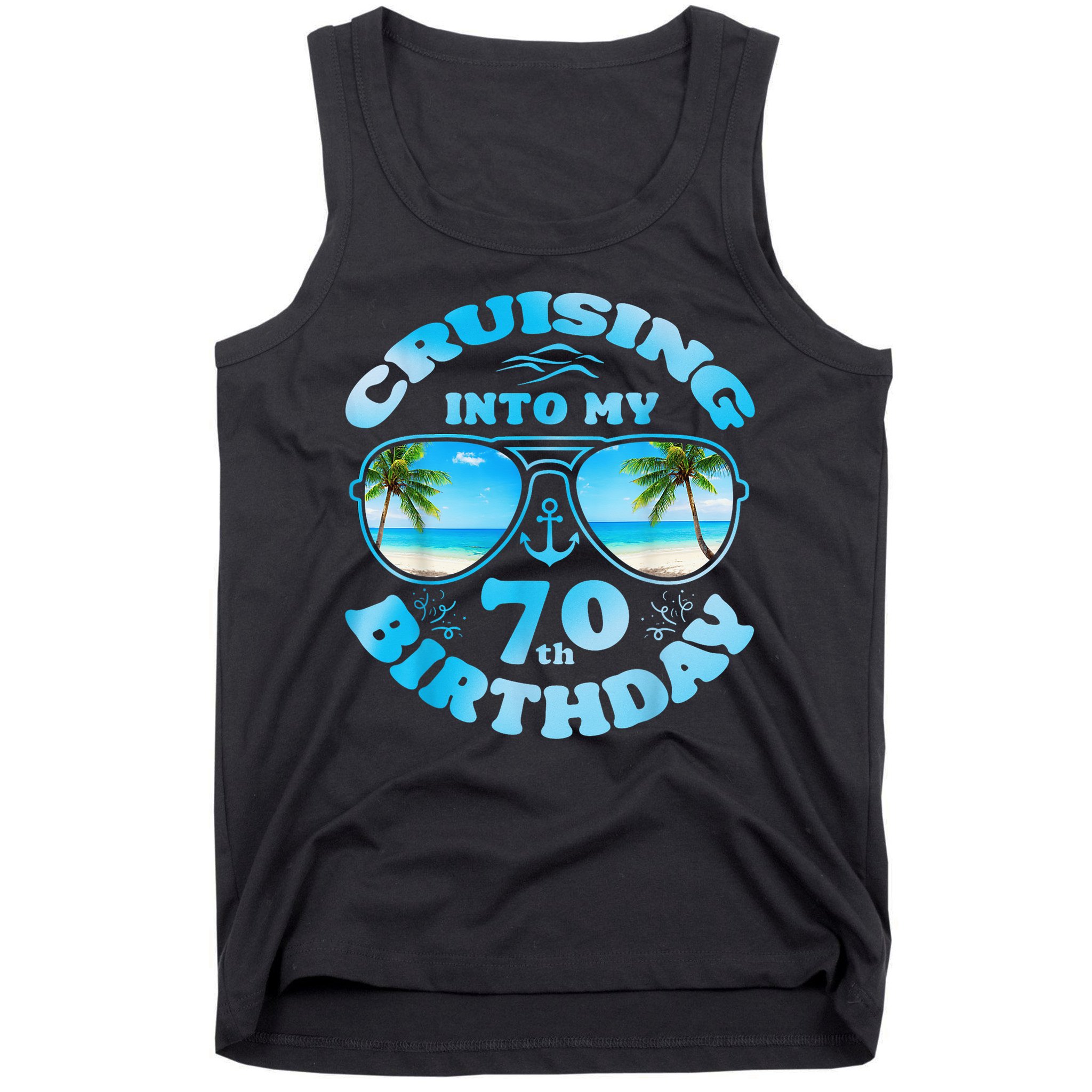 Cruising Into My 70th Birthday-Matching 70th Birthday Cruise Tank Top