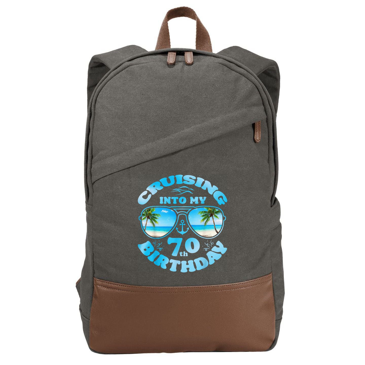 Cruising Into My 70th Birthday-Matching 70th Birthday Cruise Cotton Canvas Backpack