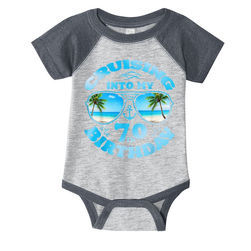 Cruising Into My 70th Birthday-Matching 70th Birthday Cruise Infant Baby Jersey Bodysuit