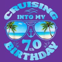 Cruising Into My 70th Birthday-Matching 70th Birthday Cruise Cooling Performance Crew T-Shirt