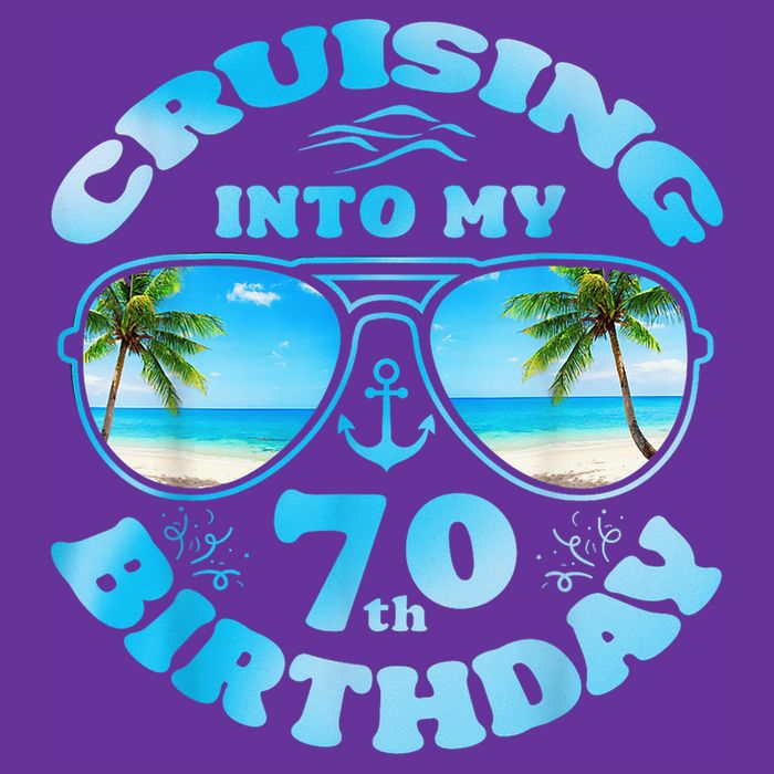 Cruising Into My 70th Birthday-Matching 70th Birthday Cruise Cooling Performance Crew T-Shirt