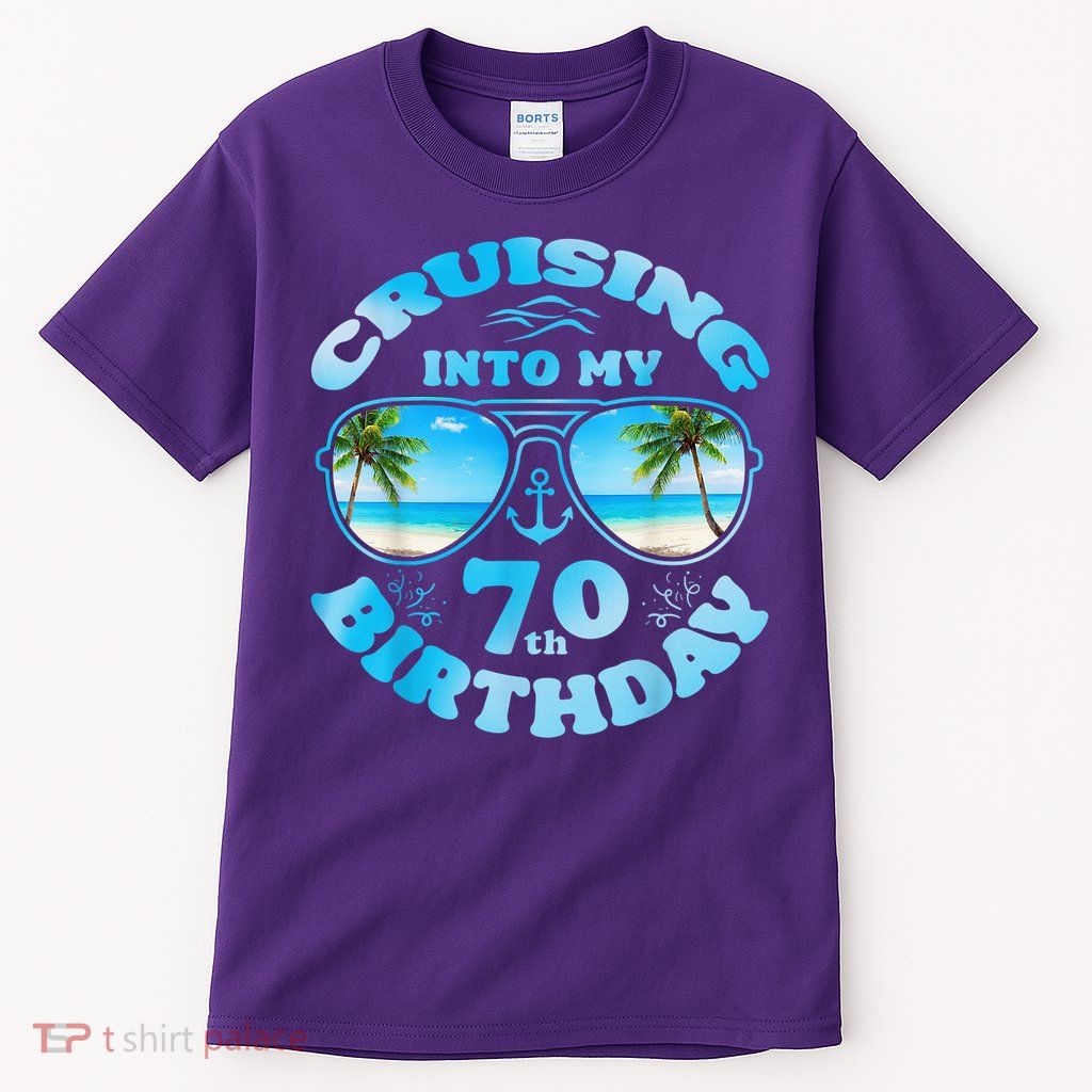Cruising Into My 70th Birthday-Matching 70th Birthday Cruise Tall T-Shirt