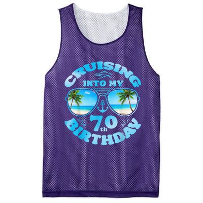 Cruising Into My 70th Birthday-Matching 70th Birthday Cruise Mesh Reversible Basketball Jersey Tank