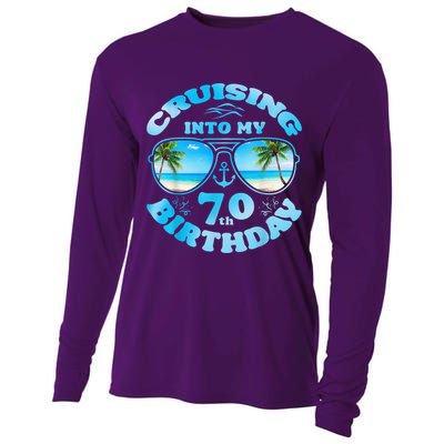 Cruising Into My 70th Birthday-Matching 70th Birthday Cruise Cooling Performance Long Sleeve Crew