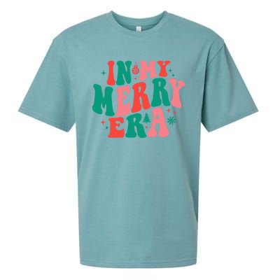 Christmas In My Merry Era Xmas Holiday Christmas Sueded Cloud Jersey T-Shirt