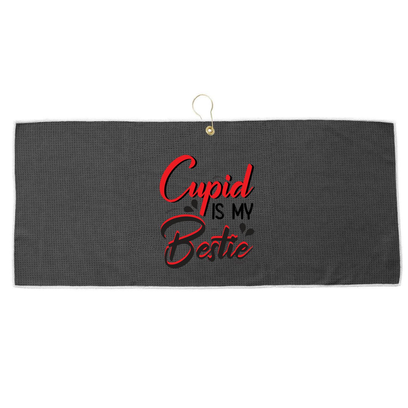 Cupid Is My Bestie Cupid Valentine's Day Costume Funny Gift Large Microfiber Waffle Golf Towel
