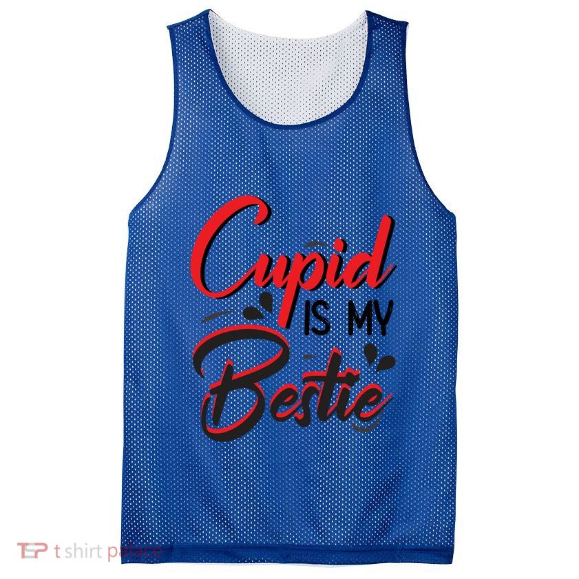 Cupid Is My Bestie Cupid Valentine's Day Costume Funny Gift Mesh Reversible Basketball Jersey Tank
