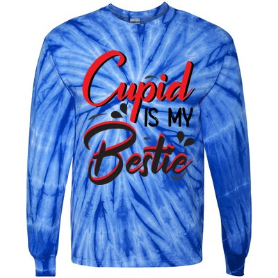 Cupid Is My Bestie Cupid Valentine's Day Costume Funny Gift Tie-Dye Long Sleeve Shirt