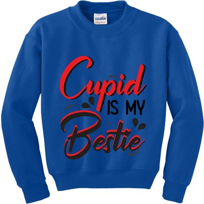 Cupid Is My Bestie Cupid Valentine's Day Costume Funny Gift Kids Sweatshirt
