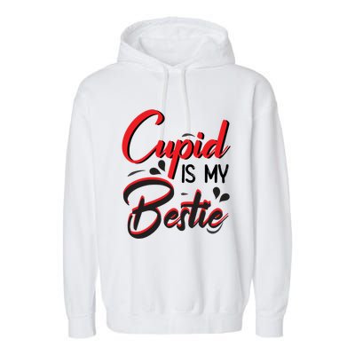 Cupid Is My Bestie Cupid Valentine's Day Costume Funny Gift Garment-Dyed Fleece Hoodie